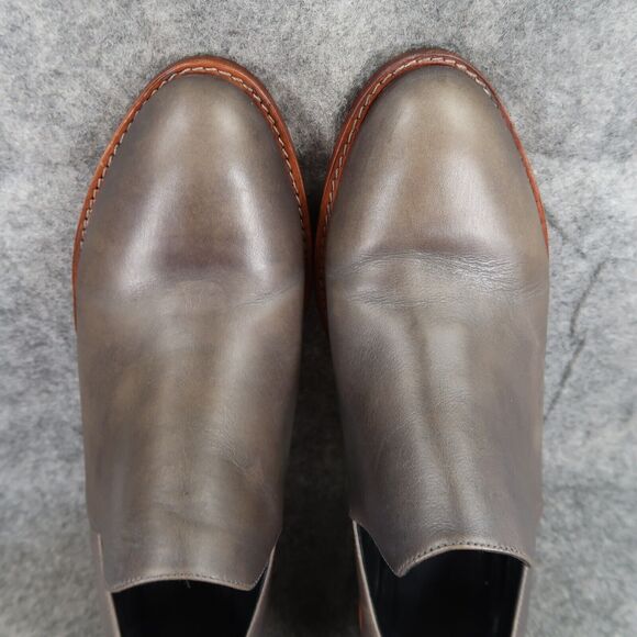 Fortress of Inca Shoes Womens 38 Bootie Madeline Leather Grey Slip On Block Heel - Picture 8 of 15
